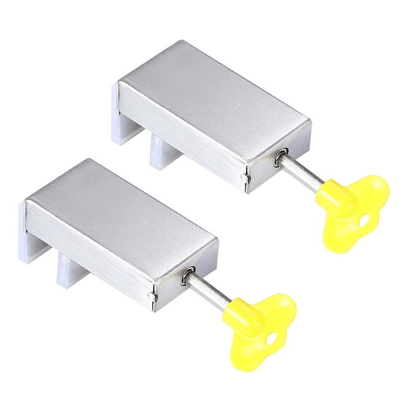 Apooke 2Pcs Sliding Window Locks Move Window Safety Lock Sliding Sash Stopper Adjustable Security Locks With for Key Punch-free