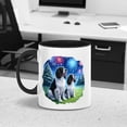 thumbnail image 2 of Happy New Year English Springer Spaniel Family Cheer Winter Midnight Firework 11oz Accent Two-tone Mug Springers Dog Lover Gifts Coffee Tea Cup - 02025, 2 of 5