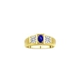 thumbnail image 1 of RYLOS Men's Rings 14K Yellow Gold Classic 6X4MM Oval Gemstone & Diamond Ring Lapis September Birthstone Rings For Men, Gold Rings Size 8, 1 of 7