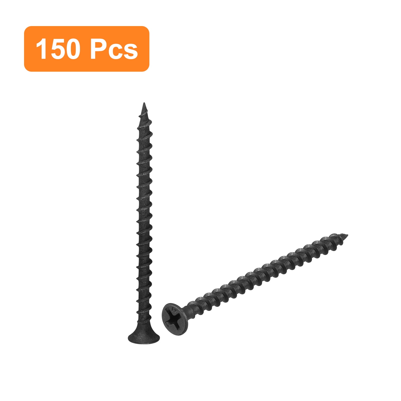 M3.8x60mm 150Pack Phillips Drive Wood Screws, Carbon Steel Self Tapping Screws