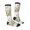 thumbnail image 3 of Picia Women Crew Soft Moisture-wicking Socks Herbs and Wildflowers Pattern Design Cotton Socks, One Size fit All, 3 of 9