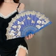 thumbnail image 2 of Tnobhg Folding Fan Vintage Style Floral Folding Hand Fan Elegant Performance Fan for Party Wedding Decoration, 2 of 7