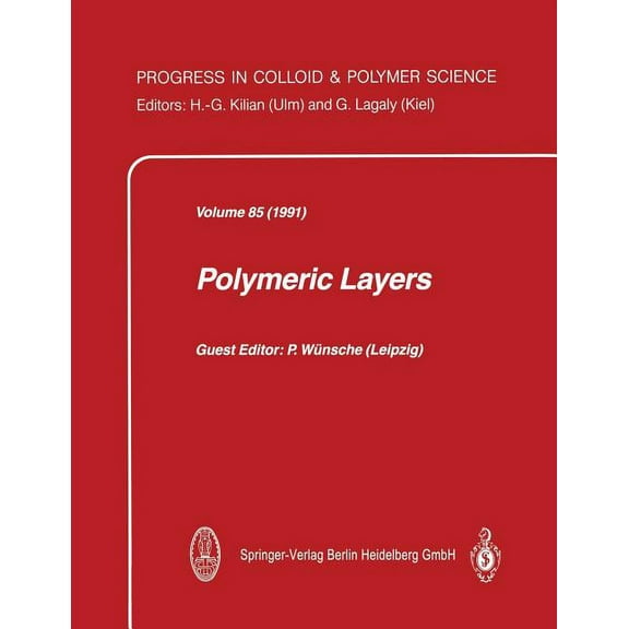 Progress in Colloid and Polymer Science Polymeric Layers, Book 85, (Paperback)
