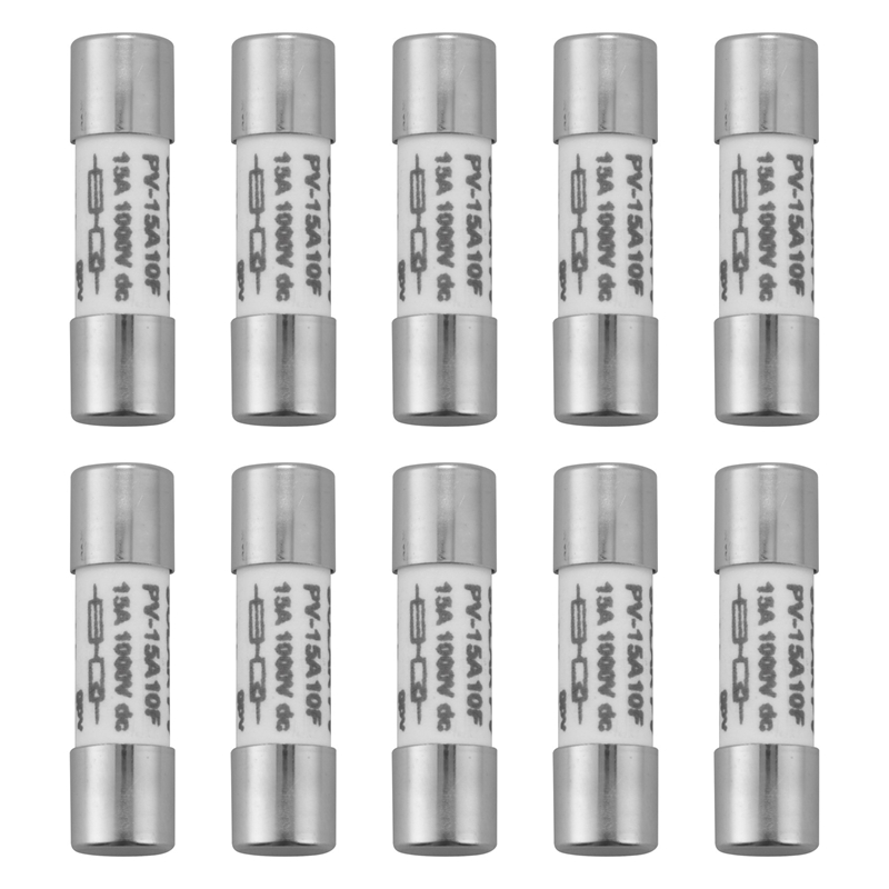 10 Pcs 1000 Fuse Solar PV Explosionproof Fuse Silver 15A