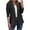 Black, variant on Women's Open Front Blazer with Shoulder Pads Long Sleeve Lightweight Suit Jacket Business Office Work Professional Blazer