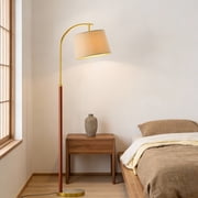 Oneach 63 MDF Arc Gold Floor Lamp Floor Lamp with Lamp Shade, Farmhouse Standing Lamp with Remote Control, dimmable bulb Switch for Bedroom, Living Room, Office, Decor