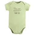 thumbnail image 3 of Touched by Nature Unisex Baby Organic Cotton Bodysuits, Peas And Thank You, Preemie, 3 of 5