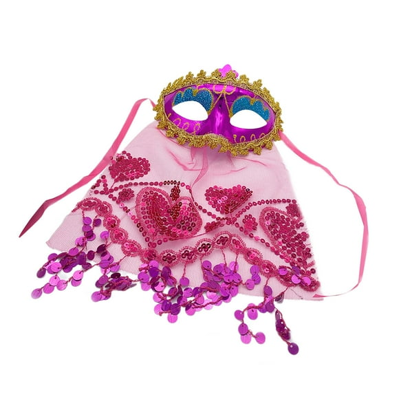 STARTIST Women's Belly Dance Face Mardi Gras for Club Fancy Dress Christmas rose red
