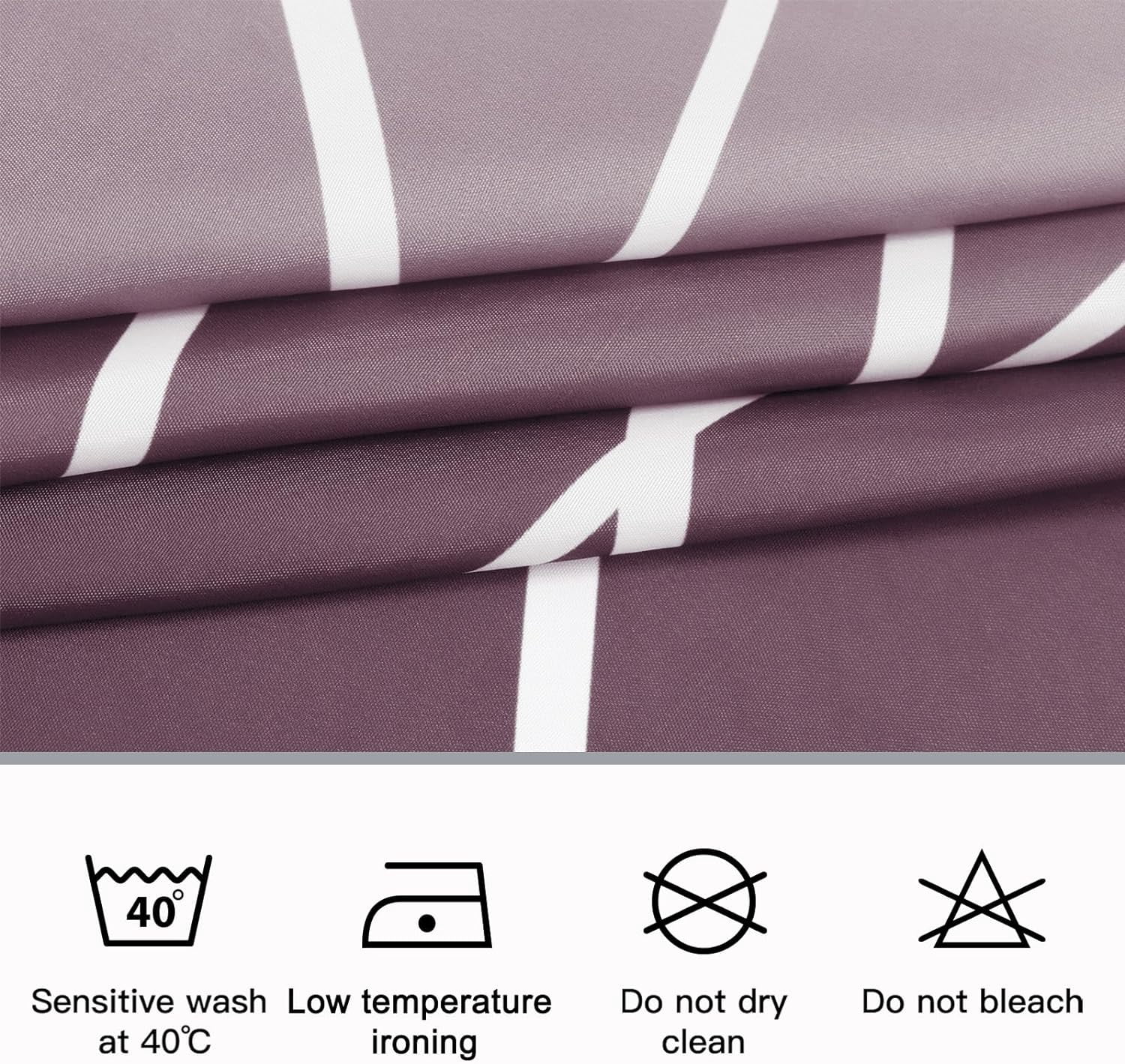 Burgundy Striped Fabric Shower Curtain for Bathroom with 12 Hooks, Shower Curtains for Bathroom, Waterproof Bath Accessories Hotel Style - Machine Washable 72 X 72
