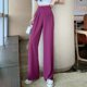 thumbnail image 1 of Pantalones largos holgados e informales con piernas anchas y cintura alta para mujer, de primavera y verano, que adelgazan y cubren el vientre, 1 of 6