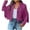 Hot Pink, variant on LOVZFMLL Women's Jacket Cropped Fringe Notched Collar Long Sleeve Coat with Pockets Open Front Motorcycle Cropped Jackets