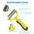 thumbnail image 3 of Pet Grooming Brush, Double Sided Shedding and Dematting Undercoat Rake Comb for Dogs & Cats and Dematting Tool for Grooming, 3 of 7