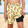 thumbnail image 2 of Zpanxa Boys Polyester Shorts Print Pattern with Double Layer Pockets Elastic Waistband Beach Sports Shorts 5 Years, 2 of 6