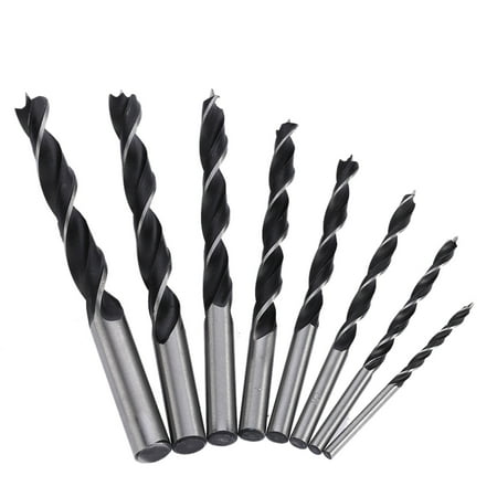 Brad Point Drill Set - 8pcs/set 3-10mm Brad Point Wood Drill Bit High-carbon Steel Wood Drill Bit Set Three Point Woodworking Drill 3 4 5 6 7 8 9 10mm