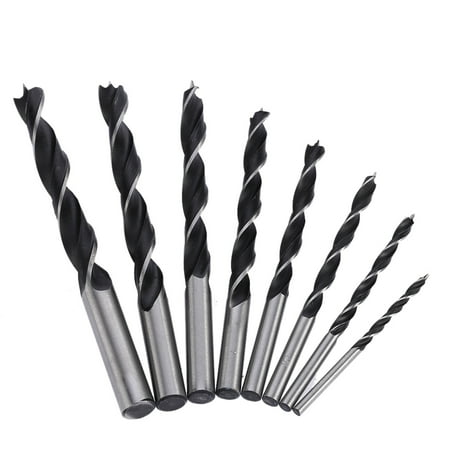 8pcs/set 3-10mm Brad Point Wood Drill Bit High-carbon Steel Wood Drill Bit Set Three Point Woodworking Drill 3 4 5 6 7 8 9