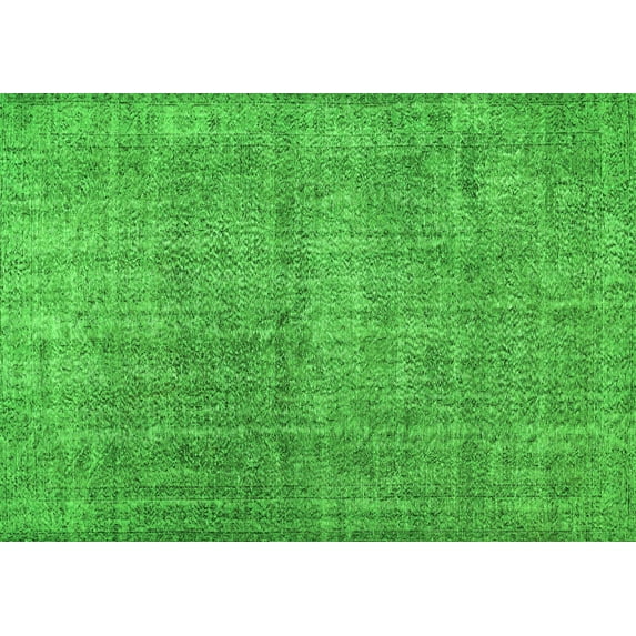 Ahgly Company Indoor Rectangle Abstract Green Contemporary Area Rugs, 5' x 8'