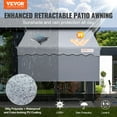 thumbnail image 2 of VEVOR Auvent Rétractable Manuel, Auvent de Patio Extérieur Rétractable de 118 Pouces Pare-Soleil Abri, Auvent de Porte et de Fenêtre de Patio Ajustable avec Rideau Pare-Soleil de 39 Pouces pour Cour Arrière, Jardin, Balcon, 2 of 9