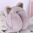 thumbnail image 2 of Riforla Cute Animal Earmuffs Winter Warm Outdoor Ear Covers Headband Earwarmer with Cat Ears Design Grey, 2 of 4