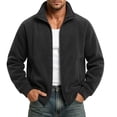 thumbnail image 5 of Men's Polar Fleece Jackets Lightweight Loose Soft Winter thermal Coats Outdoor Windproof Zip Up Jacket with Pockets Big & Tall Size M-5XL Black, 5 of 5