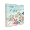 thumbnail image 3 of Stupell Industries Beach Vibes Calligraphy Trendy Seashells Starfish Painting Canvas Wall Art, 17 x 17, Design by Katie Doucette, 3 of 5