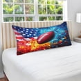 thumbnail image 4 of Plush Pillow Cases King Size Ultra Soft Warm Pillowcases with Zipper American Flag and Football 20"x40", 4 of 9