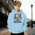 thumbnail image 2 of Boys Girls 100 Days of School Hoodie - Kids Letter Graphic Long Sleeve Preppy Back to School Sweatshirt, 2 of 4