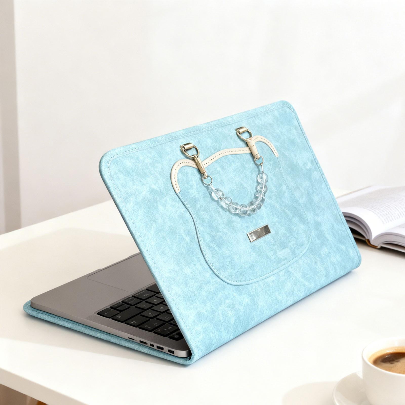 Laptop Bag Storage Sleeve Flip Case Waterproof PU Leather Compact Fits 13 Inch Laptops for Business Travel