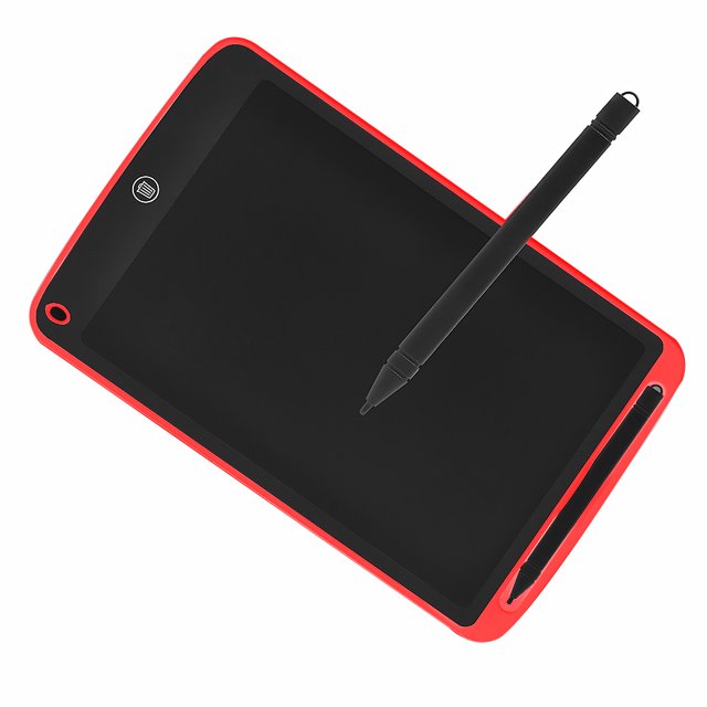 Inteprter Tablero de dibujo electrónico de 8,5 pulgadas, tableta de escritura con pantalla LCD, tabletas de dibujo gráfico Digital, tablero de escritura Suministros de escritura y corrección Rojo