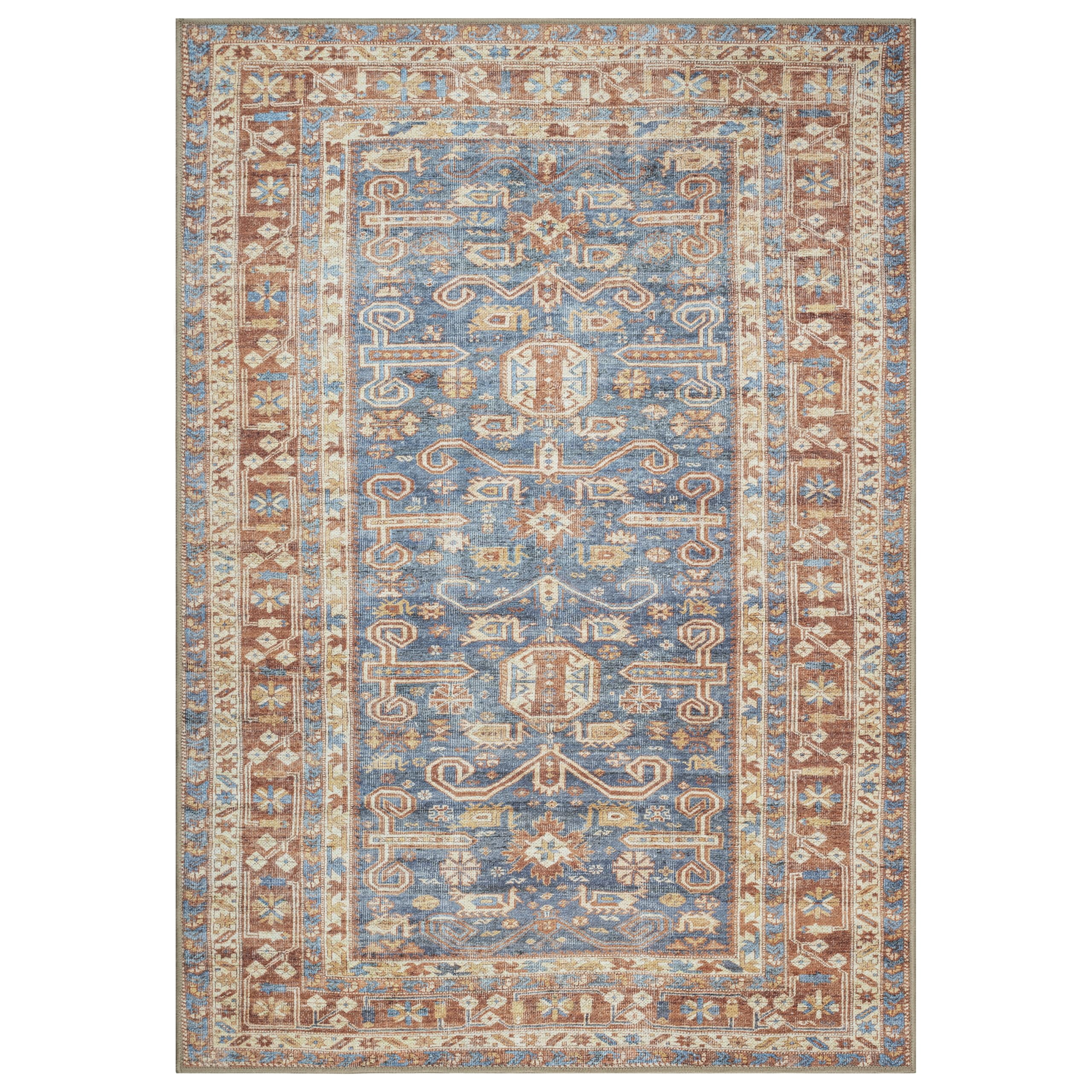 GLN Rugs Jerusalem - Indoor, Machine Washable Area Rug 8'x10' Turkish Terra Home Carpet