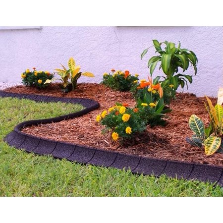 EarthCurb Black Recycled Rubber 4ft Lawn Edging (4pc Box)