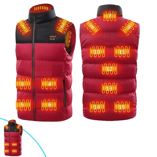 Chaleco calefactable unisex para hombre y mujer, con capucha y calefacción para invierno, con USB y 3 modos de calefacción.