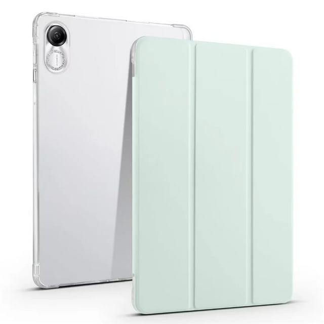 Pour Huawei Honor Pad X9 Étui avec Porte-Stylo Support Rabattable Magnétique Dos Souple TPU pour Honor Pad X9 X8 Pro Étui Tablette 11.5 Vert Clair pour Honor Pad X8 Pro