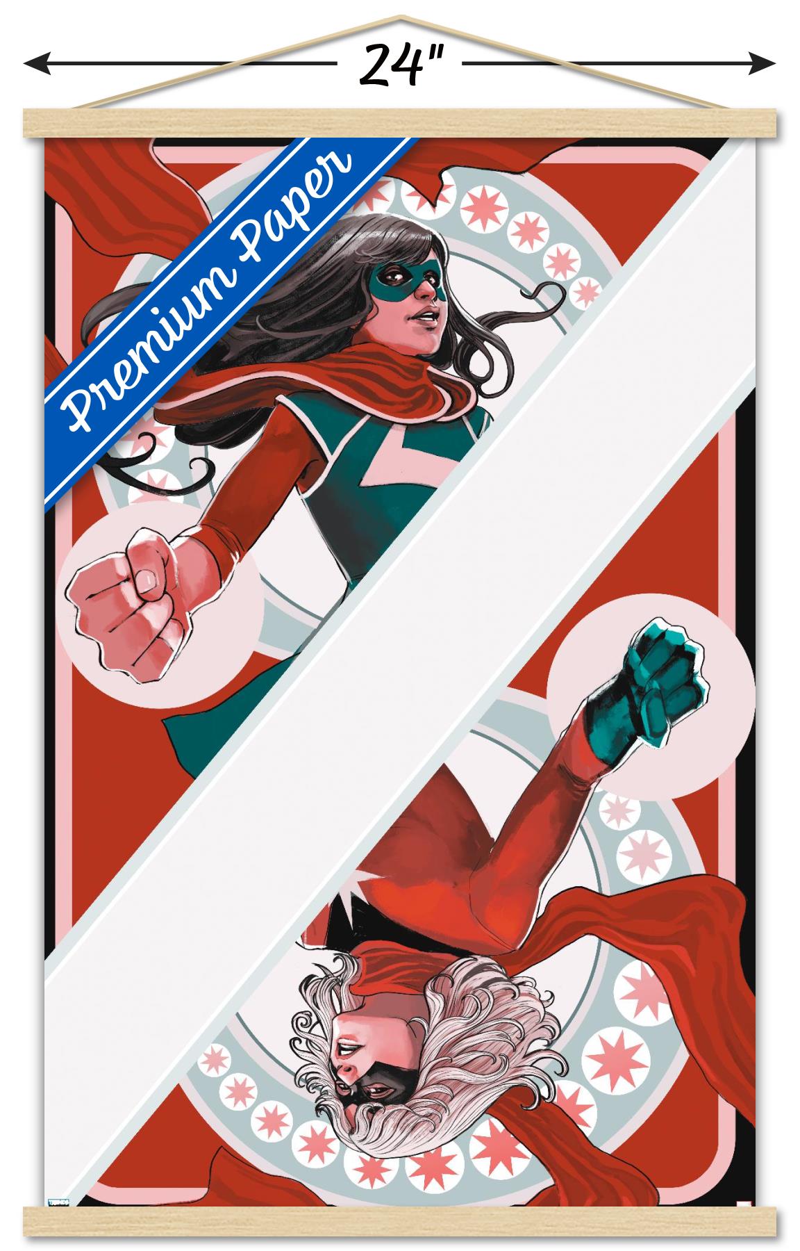 Marvel Comics - Ms. Marvel - Ms. Marvel & Ms. Marvel #1 Wall Poster with Wooden Magnetic Frame, 22.375" x 34"