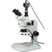 AmScope 3.5X-90X Zoom Stereo Microscope with 80-LED Light and 5MP Camera New