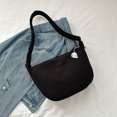 thumbnail image 4 of Bolso De Mensajero Bolsas de mensajero de pana Harajuku Bolsas de hombro Bolso de bola de masa japonesa (Negro), 4 of 6