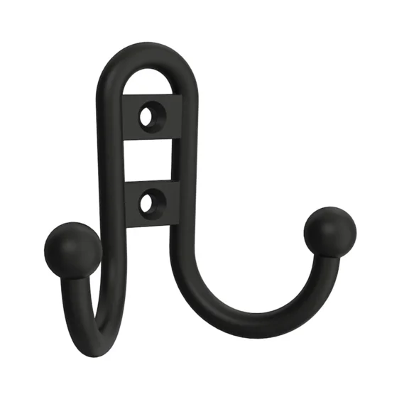 Brainerd 2-Hook 2.69-In H Matte Black Decorative Wall Hook B12090J-Fb-C