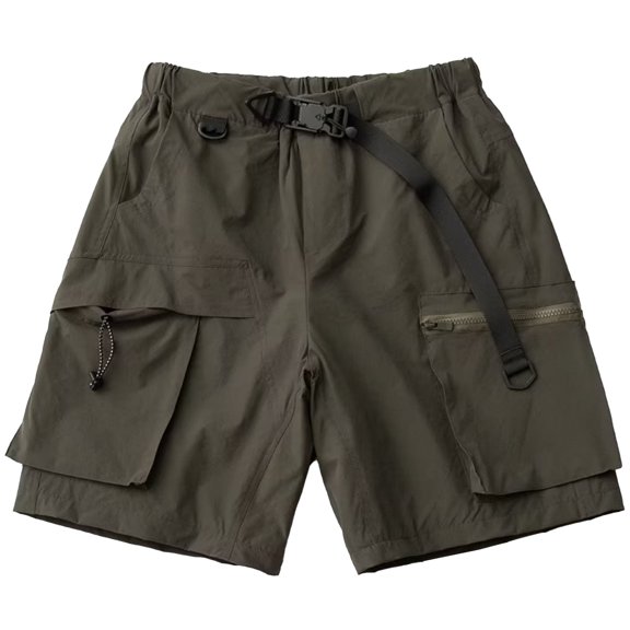 CAIVO Men's Cargo Shorts Summer Fathers Day Vintage Ice Silk Pure Color Comfortable Loose Elastic Waist Knee Length Casual Bottoms With Pockets