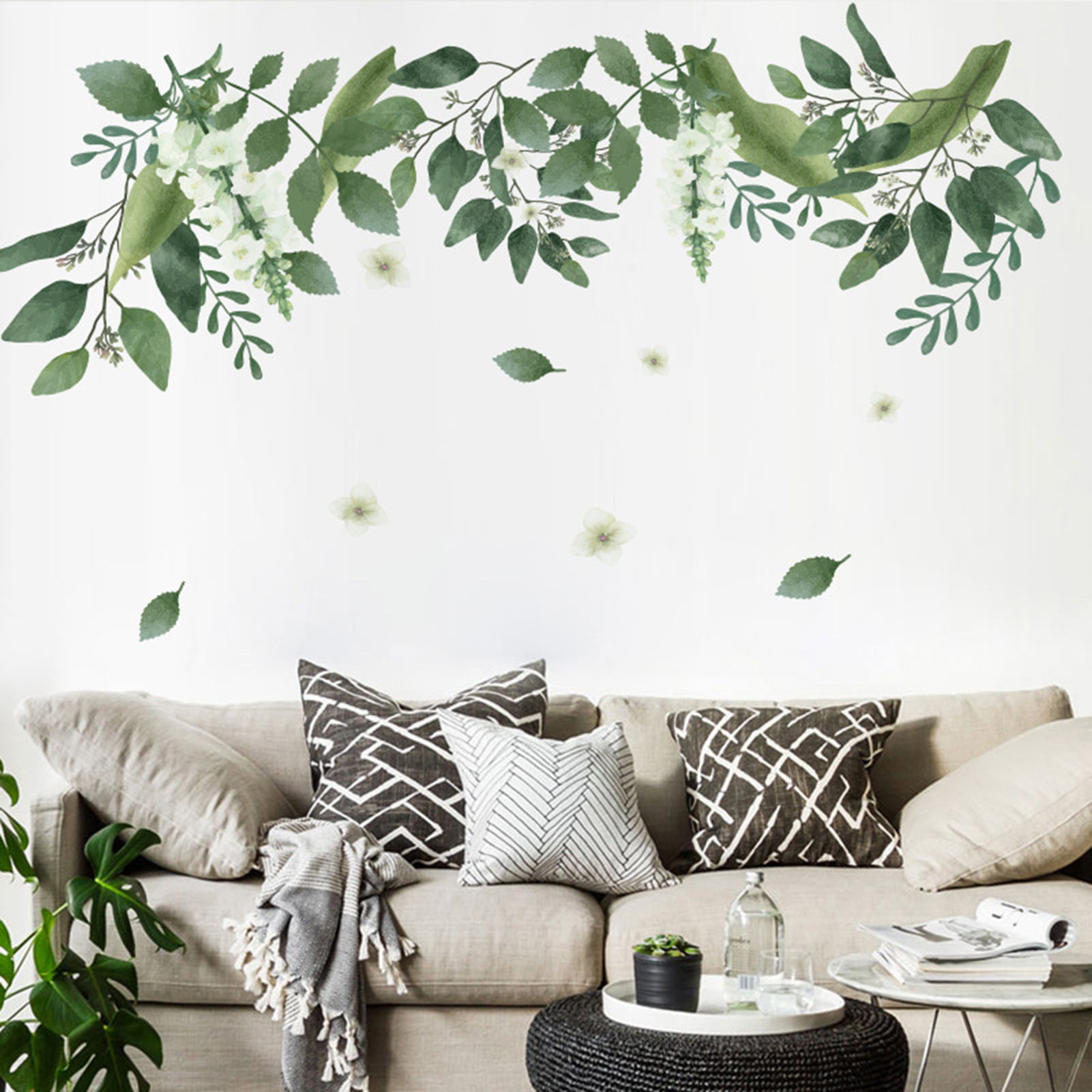 DIY Leaf Wall Stickers Sofa Plant Decals Wall Room Decal house Decoration Decor 