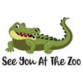 thumbnail image 2 of Alligator See You At The Zoo Swamp Marsh Africa Zebra Lion Safari Jungle Endangered Species Hippo Alligator Giraffe Tiger Wilderness Holiday Gift Ideas Wall Decal Sticker - Size: 30 In X 18 In, 2 of 5
