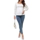 thumbnail image 2 of INSPIRAR CHIC Blusas de Maternidad con Cuello Cuadrado de Manga Larga para Mujeres, Blusas Básicas de Embarazo M Blanca, 2 of 5