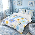 thumbnail image 2 of Meiyoeat Cute Daisy Letter P Duvet Cover Set for Girls Toddlers, Floral Initial Bedding Full for Daily, Light Blue Yellow White,3pcs,No Comforter, 2 of 6