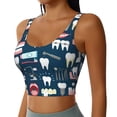 thumbnail image 2 of Balery Dental Pattern Racerback Sports Bras for Women - Padded Seamless High Impact Support for Yoga Gym Workout Fitness-Medium, 2 of 8