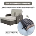 thumbnail image 6 of Tula PE Wicker Rattan Double Chaise Lounge - Gray, 6 of 32