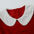 thumbnail image 3 of HILEELANG Toddler Girl Christmas Red Velvet Dress Long Sleeve Peter Pan Collar Elk Applique Party Dress with Hair Band 5T, 3 of 8
