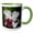 Green/White, variant on 3drose, Orchid - Hh, 11oz Two-tone Green Mug