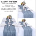 thumbnail image 5 of 12 Pack Dusty Blue Cheesecloth Table Runner 10FT Boho Gauze Fabric Table Runner 35 x 120 Inch Rustic Sheer Runner for Summer Wedding Decor Party Boho Table Decoration（Dusty Blue）, 5 of 7