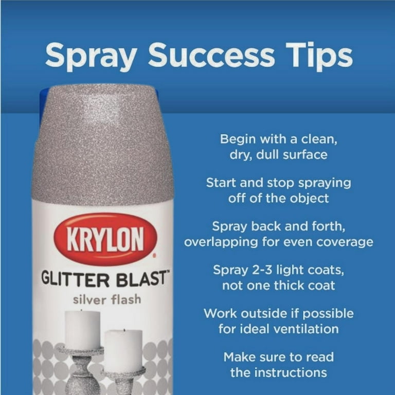 Krylon K03802A00 Craft Spray Paint, Glitter, Silver Flash