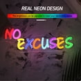 thumbnail image 4 of Y YUNHSOM "NO EXCUSES" Neon Sign - Colorful LED Neon Light with Adjustable Brightness & USB Power for Motivational Home Office Gym Decor, 4 of 8
