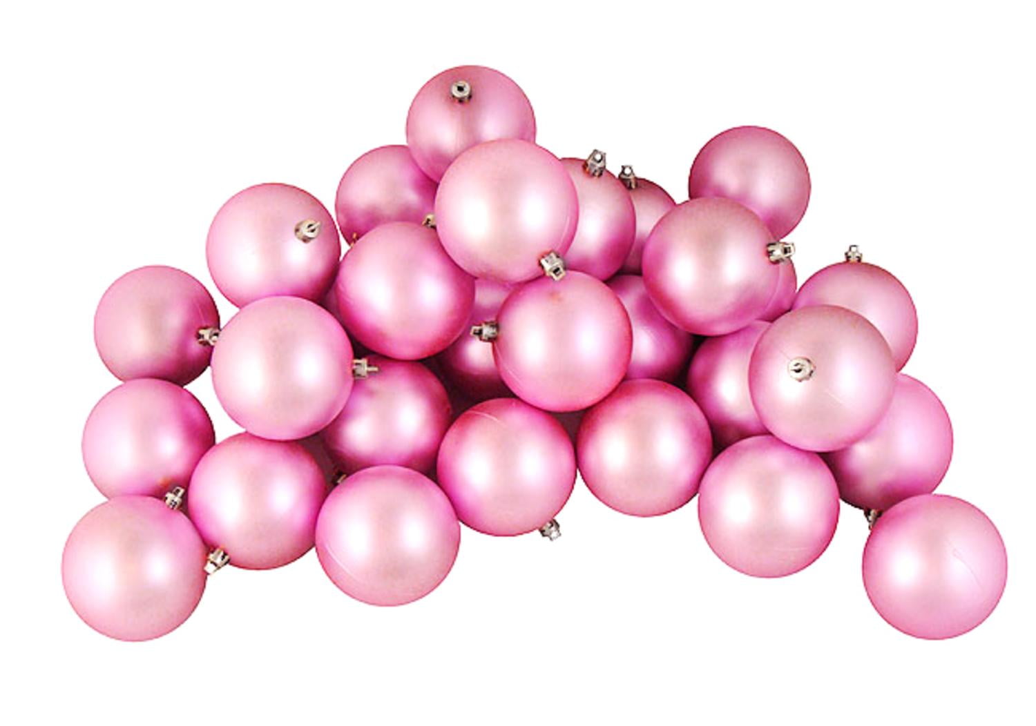 60ct Matte Bubblegum Pink Shatterproof Christmas Ball Ornaments 2.5