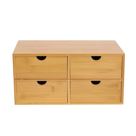 Bamboo Wood 4-Drawers Desktop Organizer, Brown